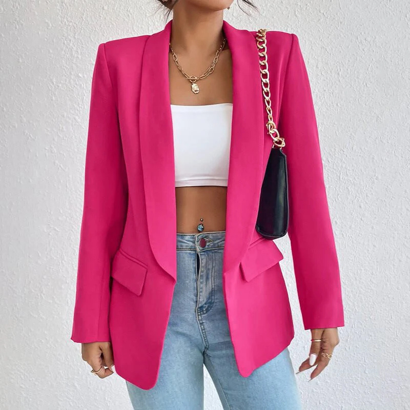 Damen Blazer | gerade Form mit langen Ärmeln und schlichter Front