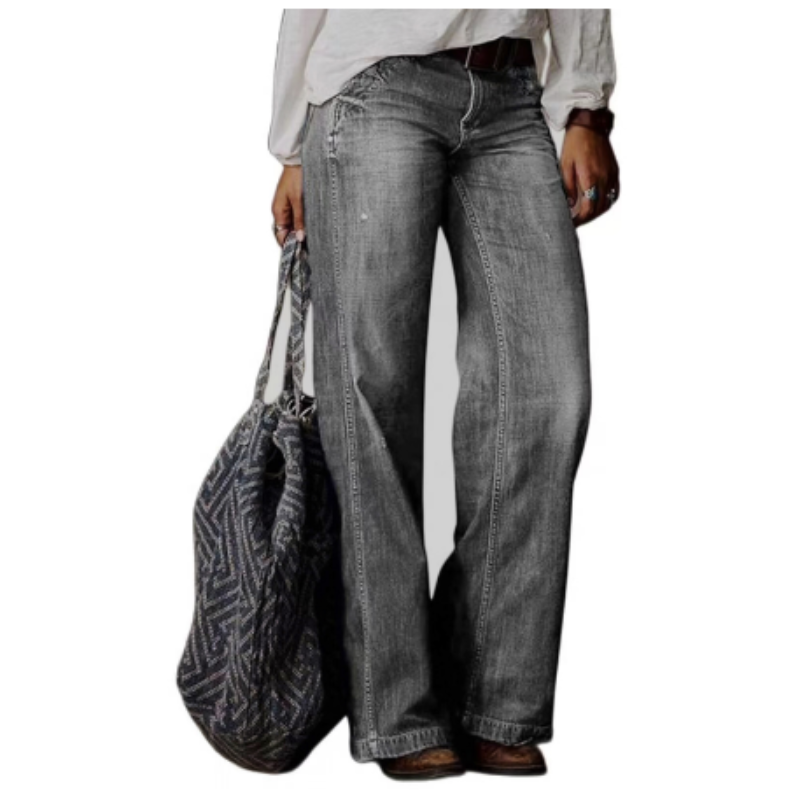 Damen Hose | hohe Taille mit weitem Bein und klarer Silhouette