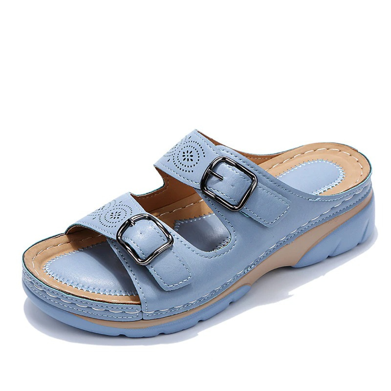 Sandalen Damen | Doppelriemen mit Schnallenverschluss