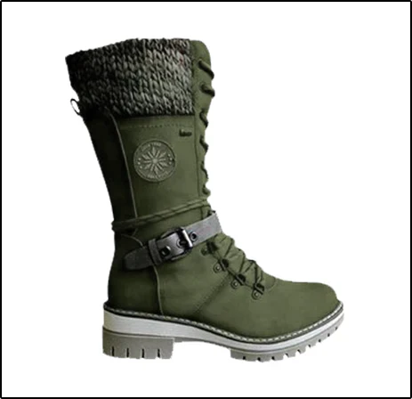 Damen Stiefel | wadenhohe Ausführung mit Schnürung und Reißverschluss