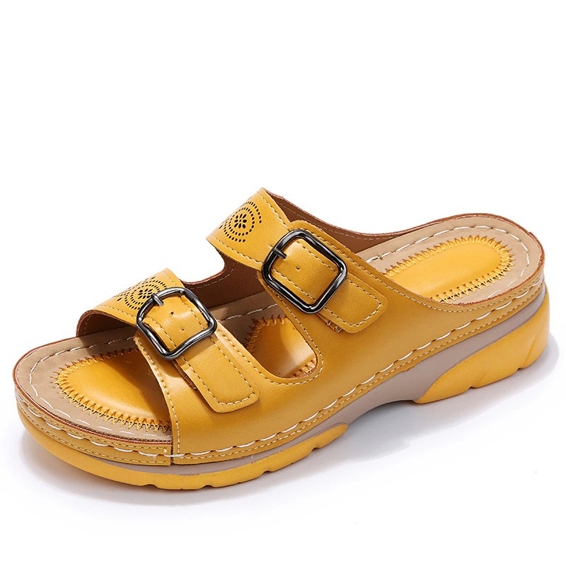 Sandalen Damen | Doppelriemen mit Schnallenverschluss