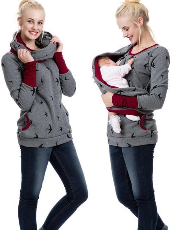 Stilloberteil Damen | Punktmuster mit Fronttasche