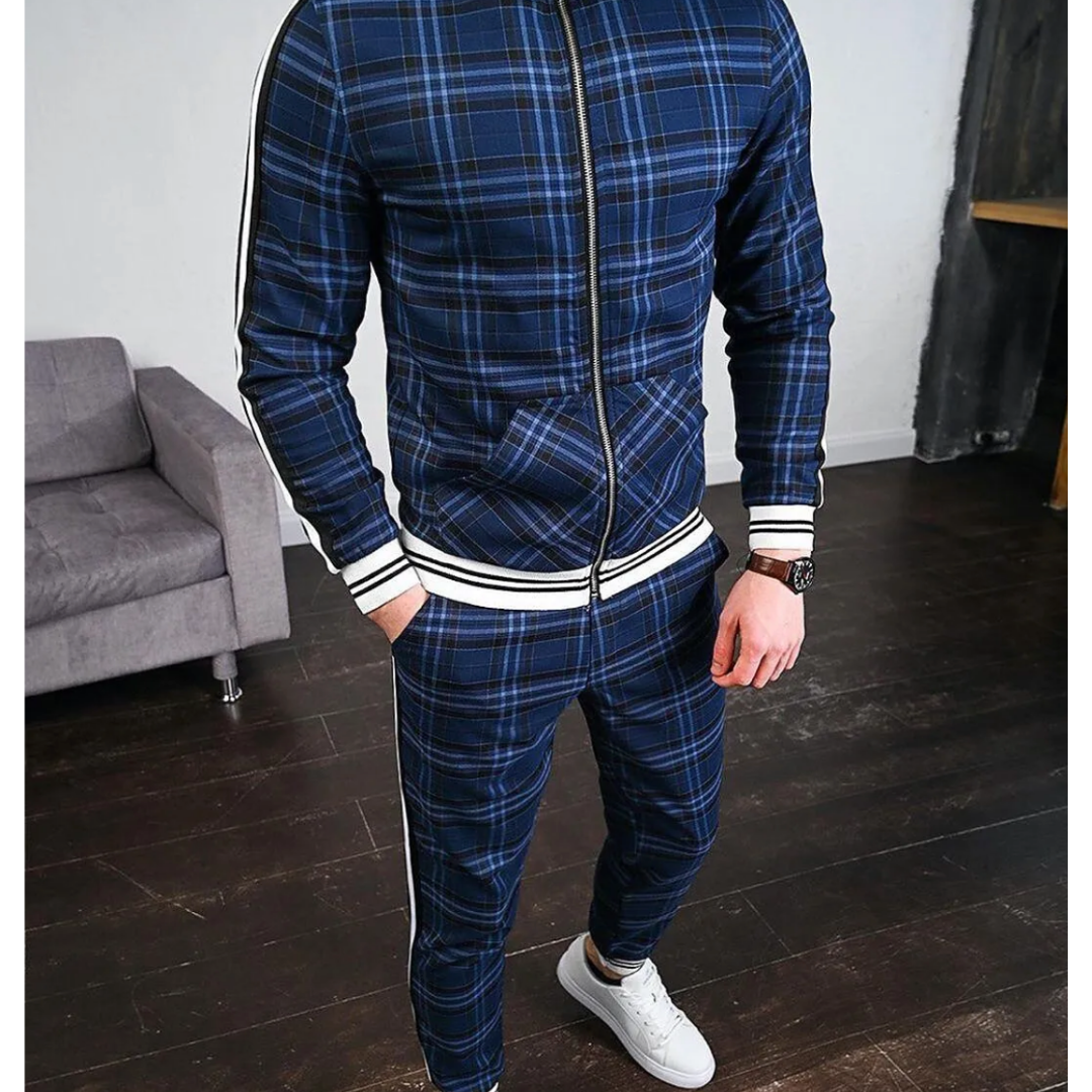 Herren Set | Oberteil mit Reißverschluss und gerade Hose