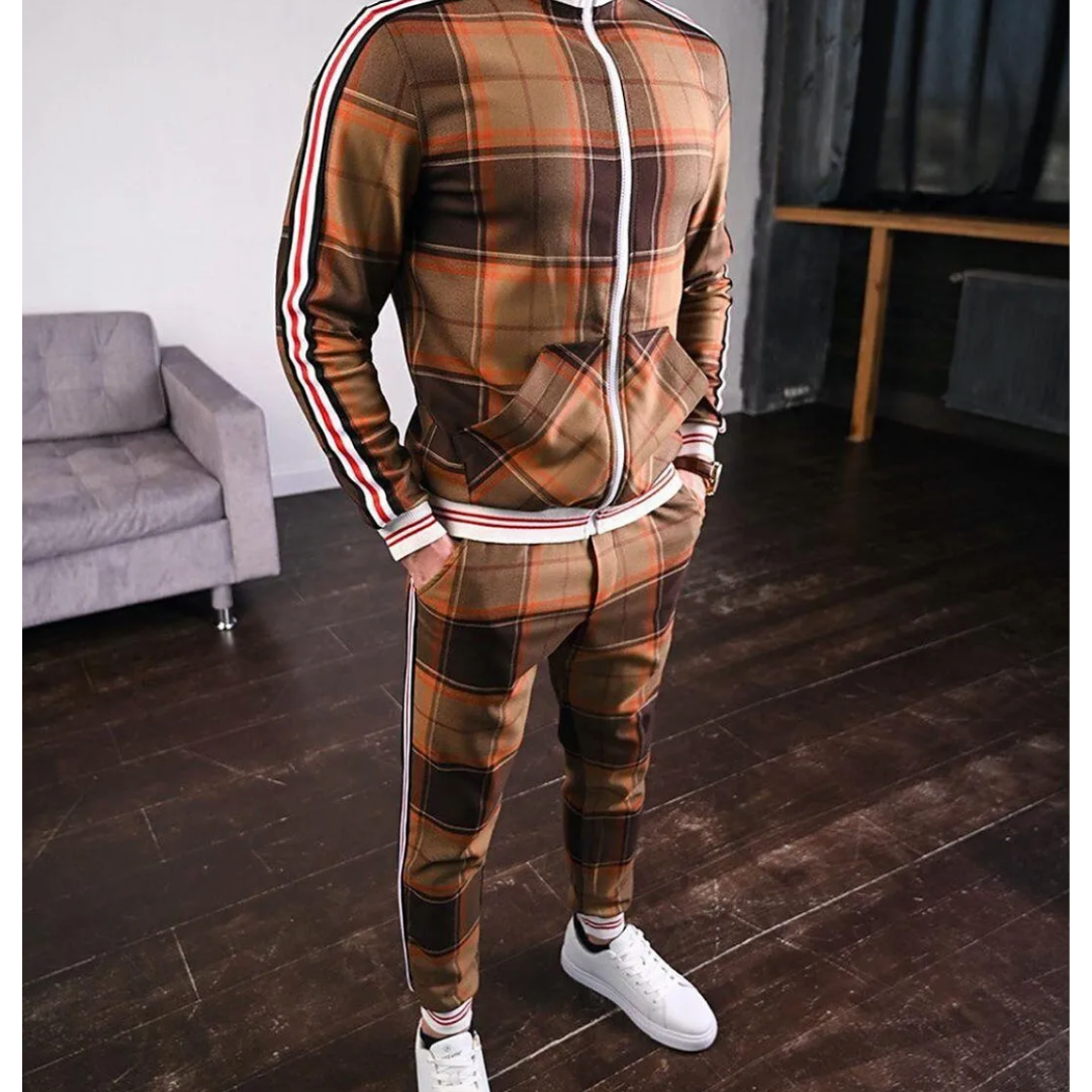 Herren Set | Oberteil mit Reißverschluss und gerade Hose