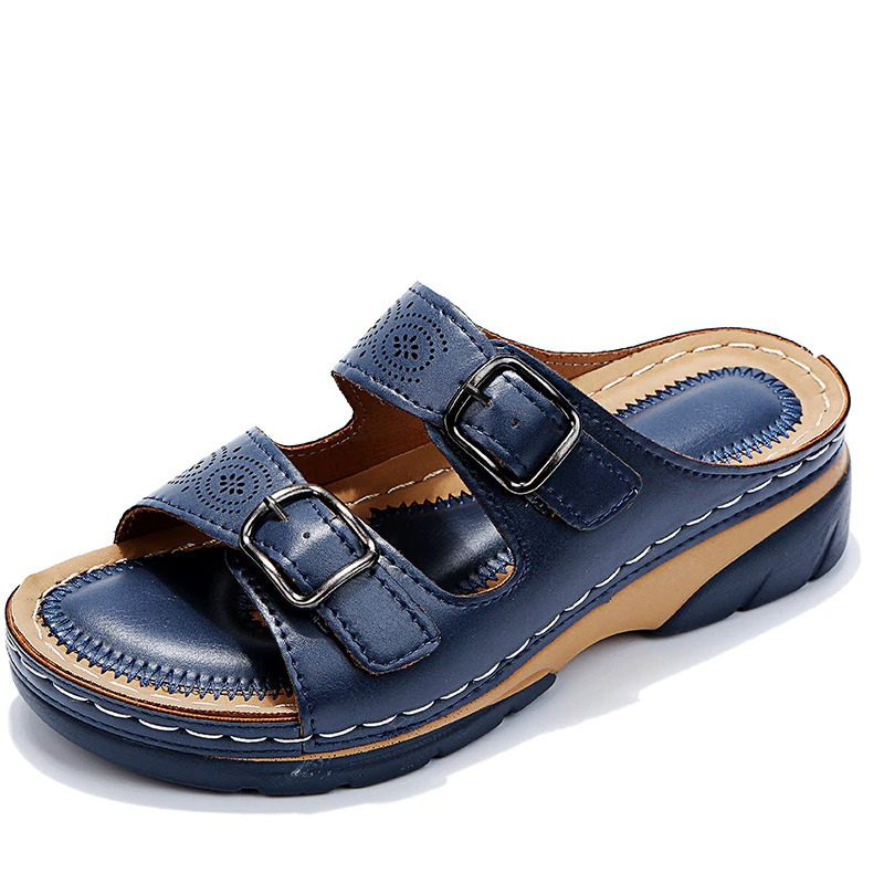 Sandalen Damen | Doppelriemen mit Schnallenverschluss