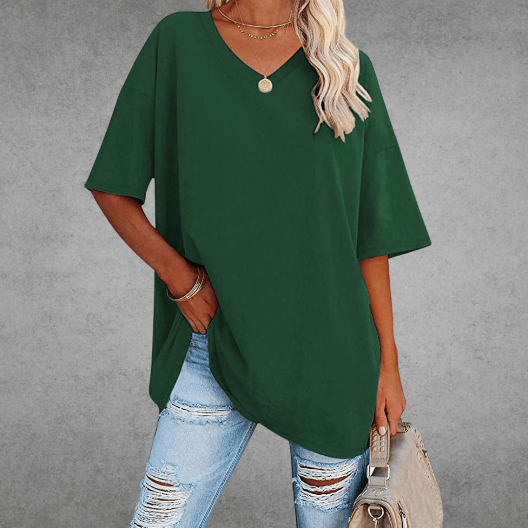 Damen T-Shirt | V-Ausschnitt und lockerer Schnitt