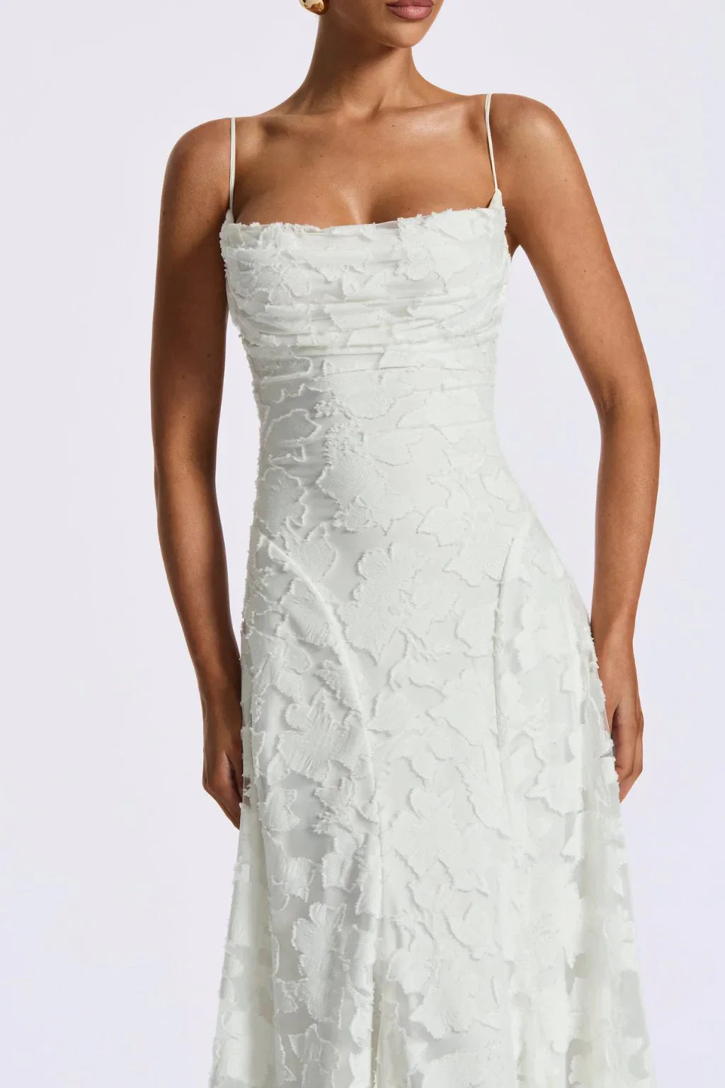 Damen Kleid Maxi | Schmale Träger und figurbetontes Oberteil