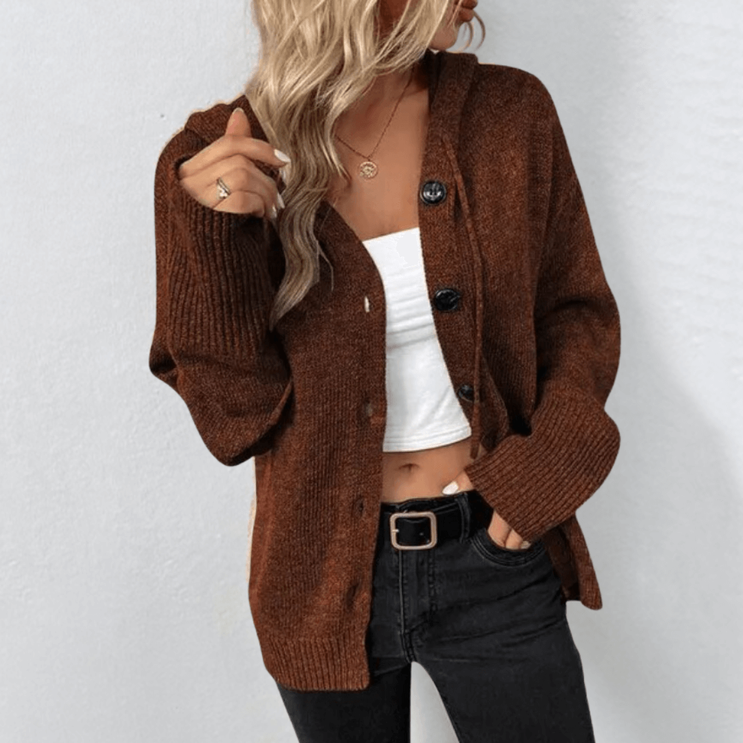 Strickjacke Damen | V-Ausschnitt mit Knopfleiste