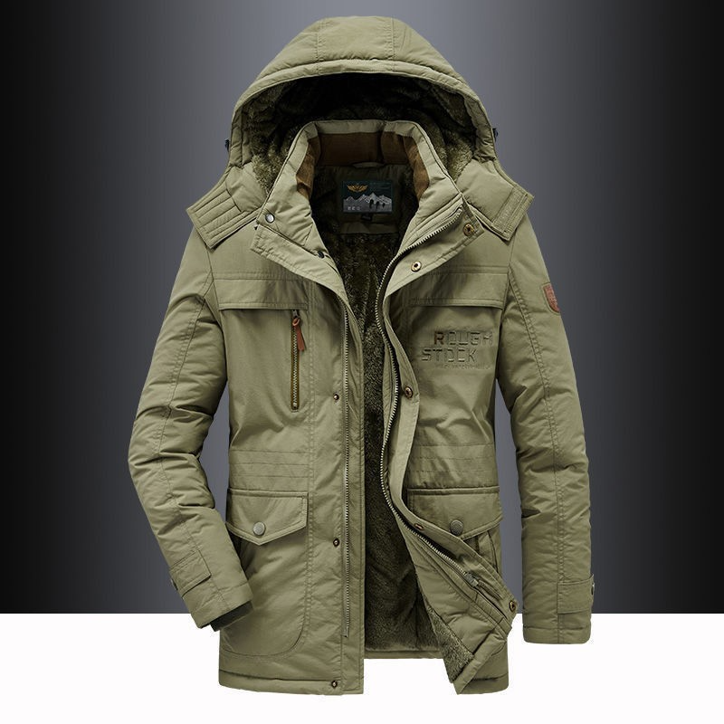 Herrenjacke | Frontverschluss mit Kapuze und Taschen