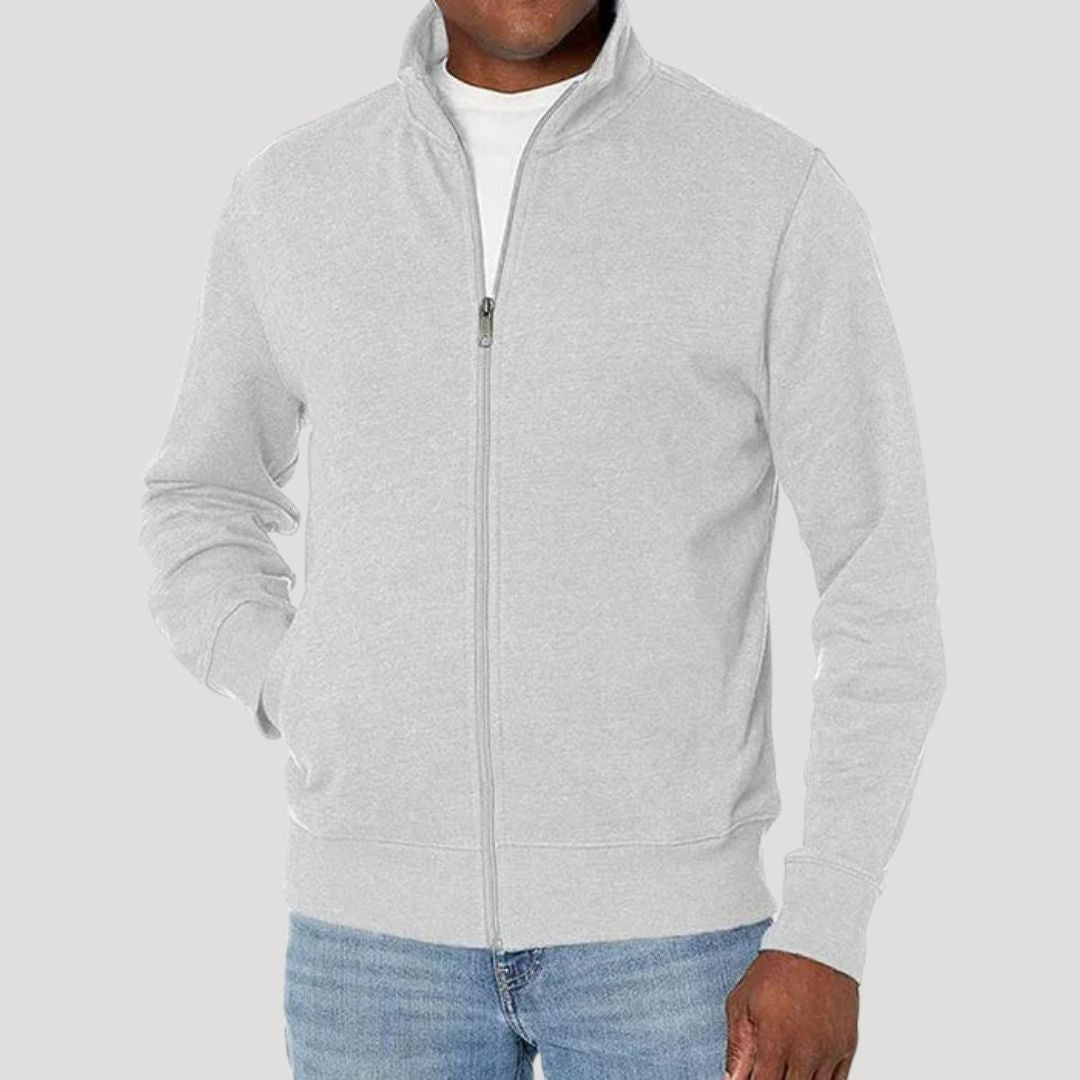 Herren Jacke | durchgehender Reißverschluss mit Stehkragen und Taschen