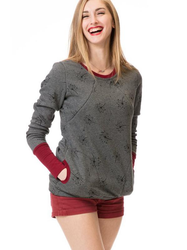 Stilloberteil Damen | Punktmuster mit Fronttasche