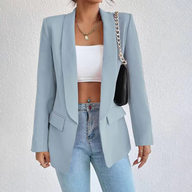 Damen Blazer | gerade Form mit langen Ärmeln und schlichter Front