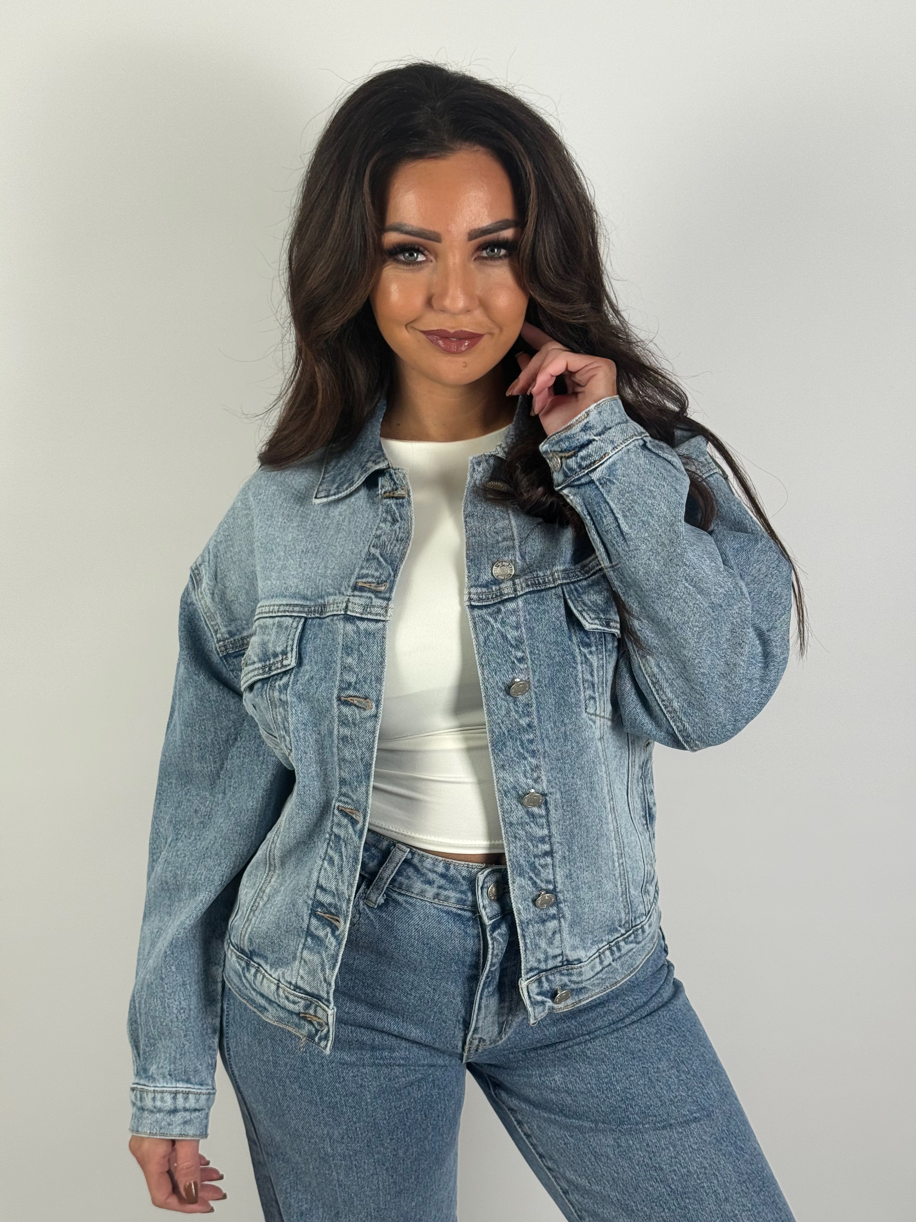 Damen Jacke | Knopfleiste mit Brusttaschen und Kragen