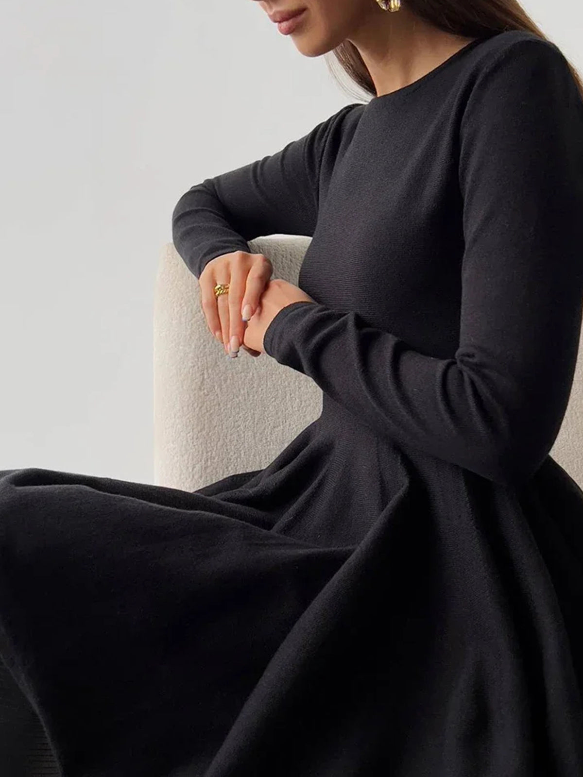 Damen Skaterkleid | lange Ärmel mit definierter Silhouette