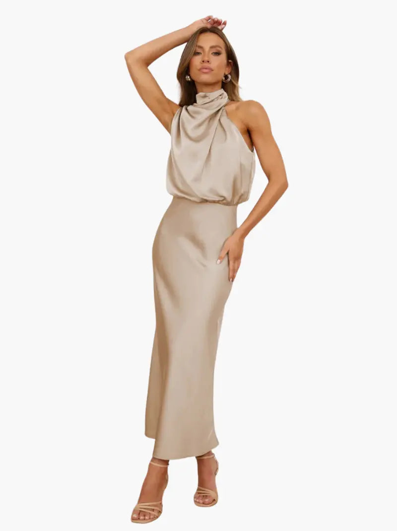 Kleid Damen | drapierter Halsbereich mit taillierter Linie