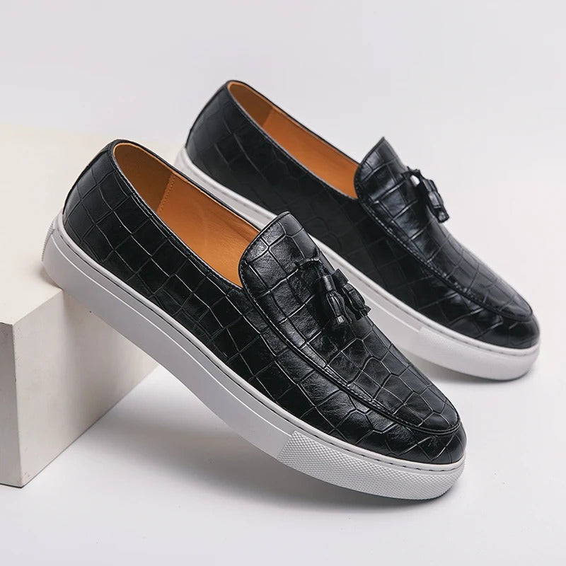 Loafer Herren | Schlupfform mit Zierquasten und Strukturprägung