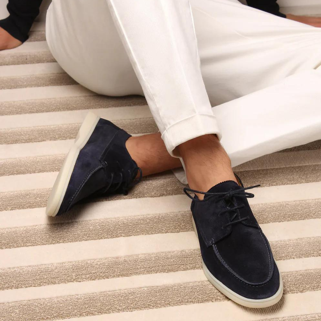 Loafer Herren | Schlupfschuh mit Nahtstruktur und flacher Sohlenform