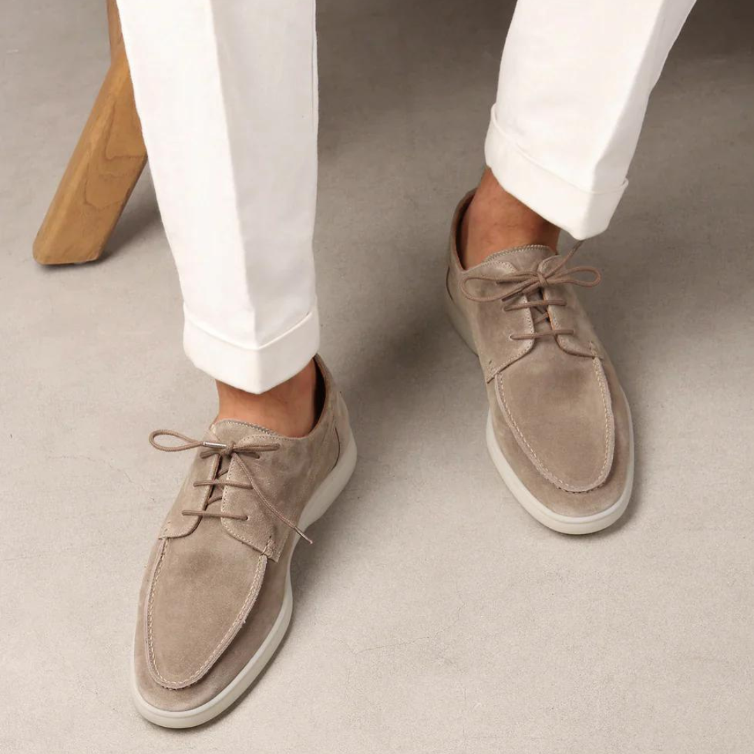 Loafer Herren | Schlupfschuh mit Nahtstruktur und flacher Sohlenform