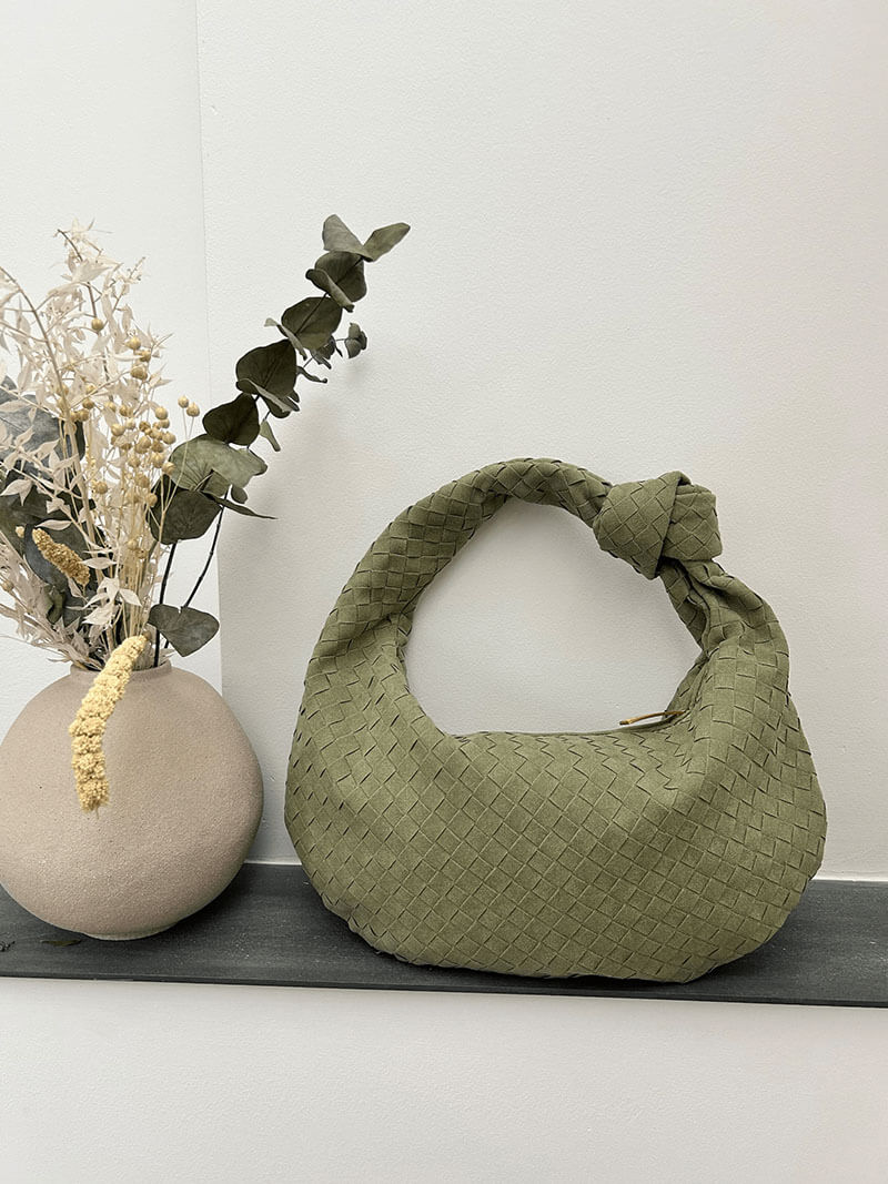 Handtasche Damen | Geflochtene Struktur mit Knotengriff