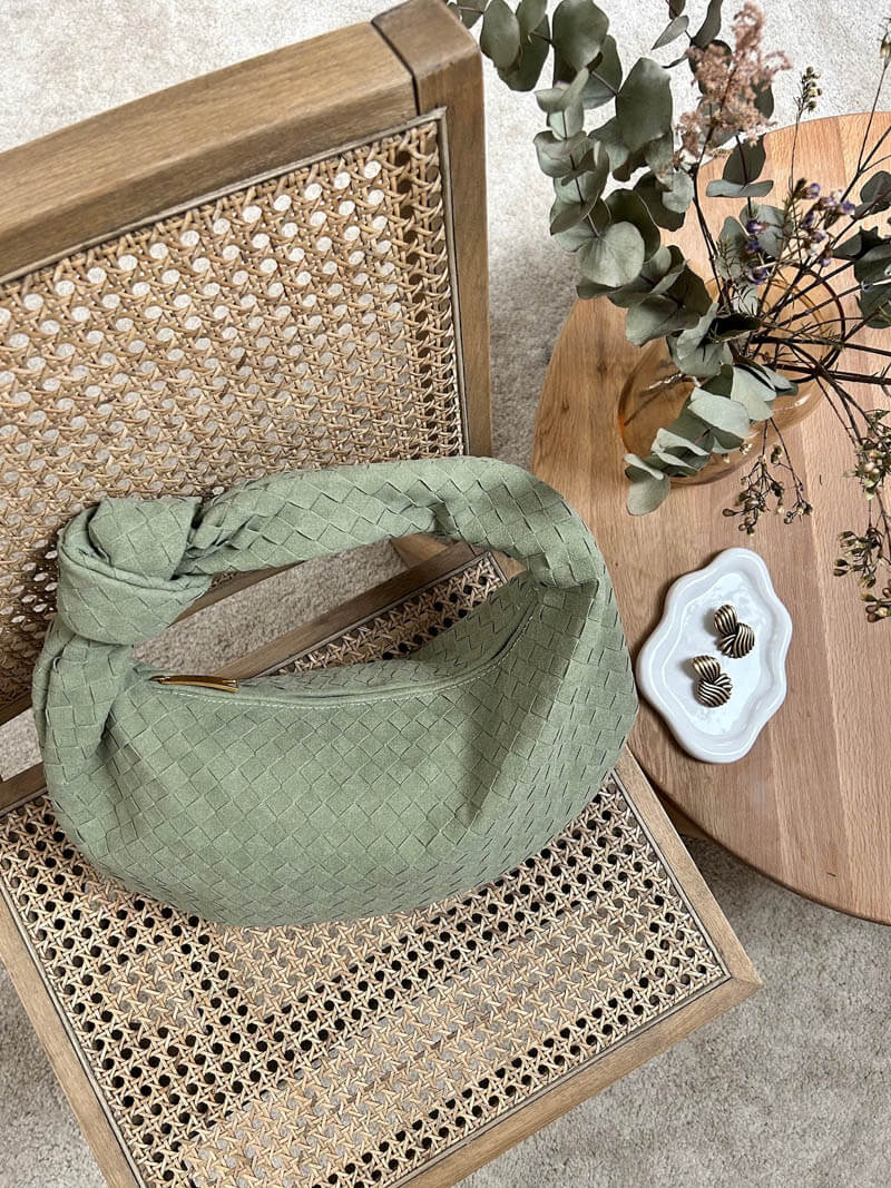 Handtasche Damen | Geflochtene Struktur mit Knotengriff