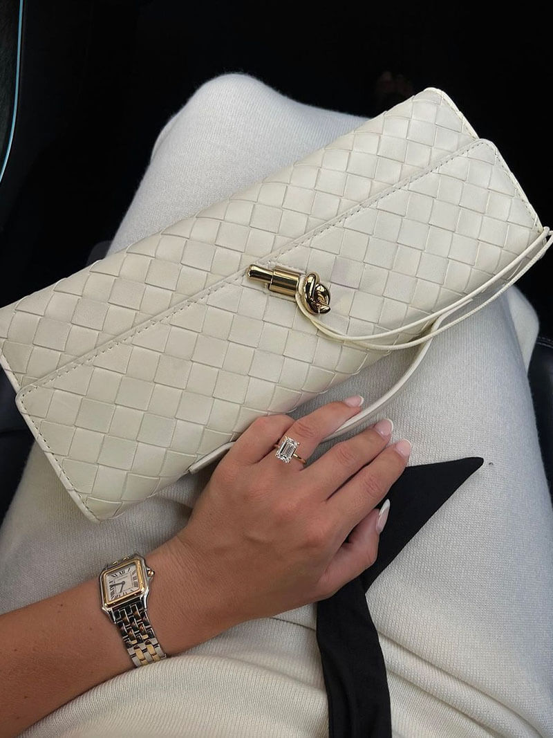 Handtasche Damen | Geflochtene Struktur mit Klappe und Drehverschluss