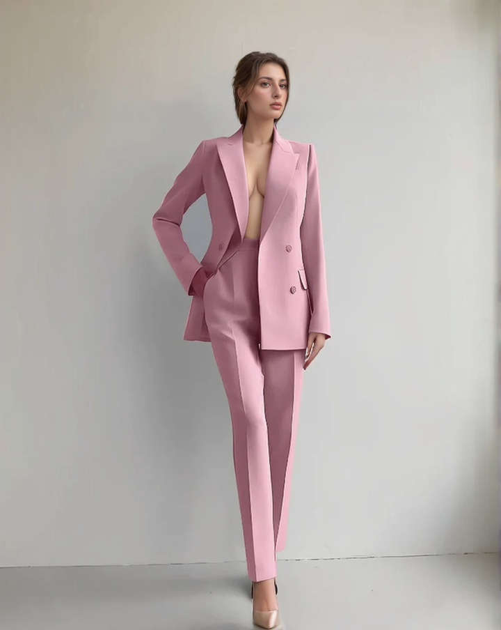 Zweiteiler Damen | Blazer mit Knopfleiste und langer Hose