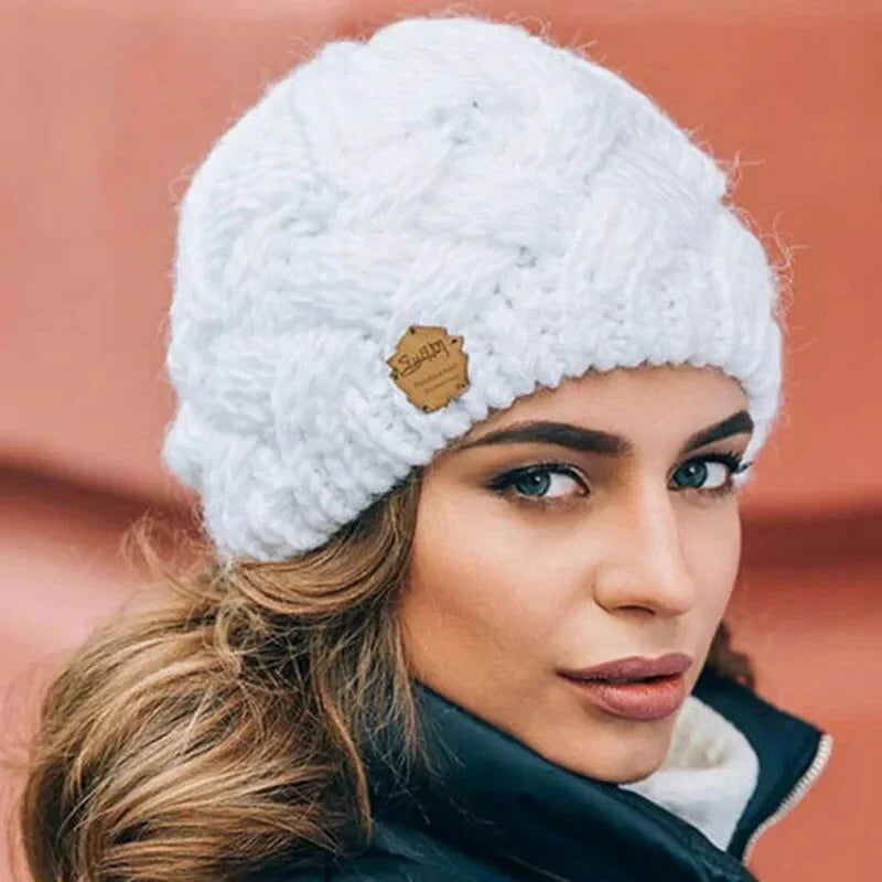 Mütze Damen | Strickstruktur mit Umschlagrand