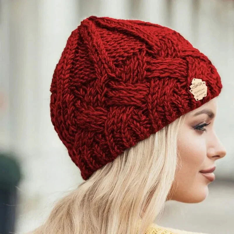 Mütze Damen | Strickstruktur mit Umschlagrand