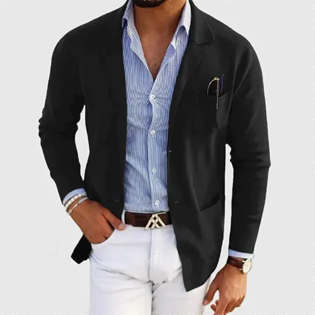 Herren Blazer | knöpfbare Front mit fallender Kragenlinie