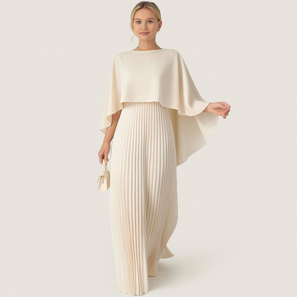 Maxikleid Damen | Batwing-Ärmel und durchgehende Rocklänge