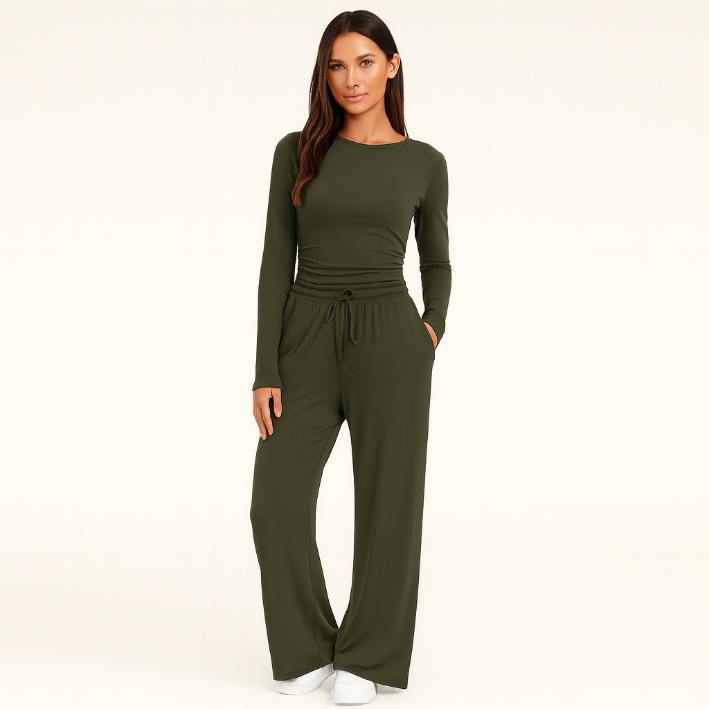 Damen Freizeit-Set | Zweiteiliges Oberteil und Hose