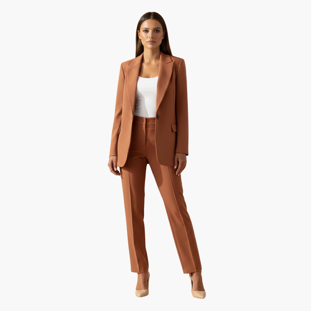 Zweiteiler Damen | Blazer mit Reverskragen und passender Hose