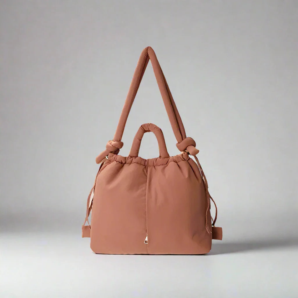 Handtasche Damen | Gepolsterte Form mit Kordelzug und Griff