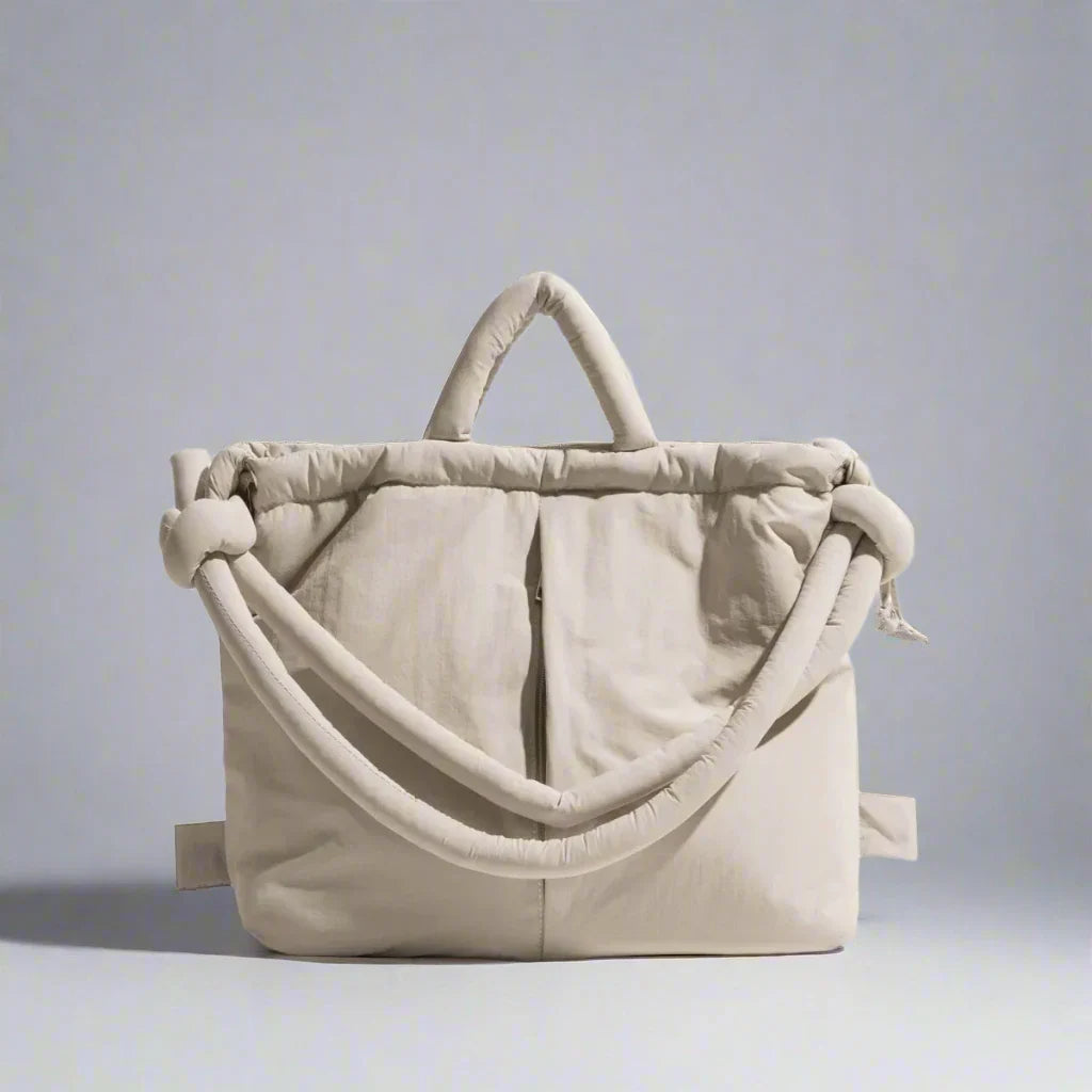 Handtasche Damen | Gepolsterte Form mit Kordelzug und Griff
