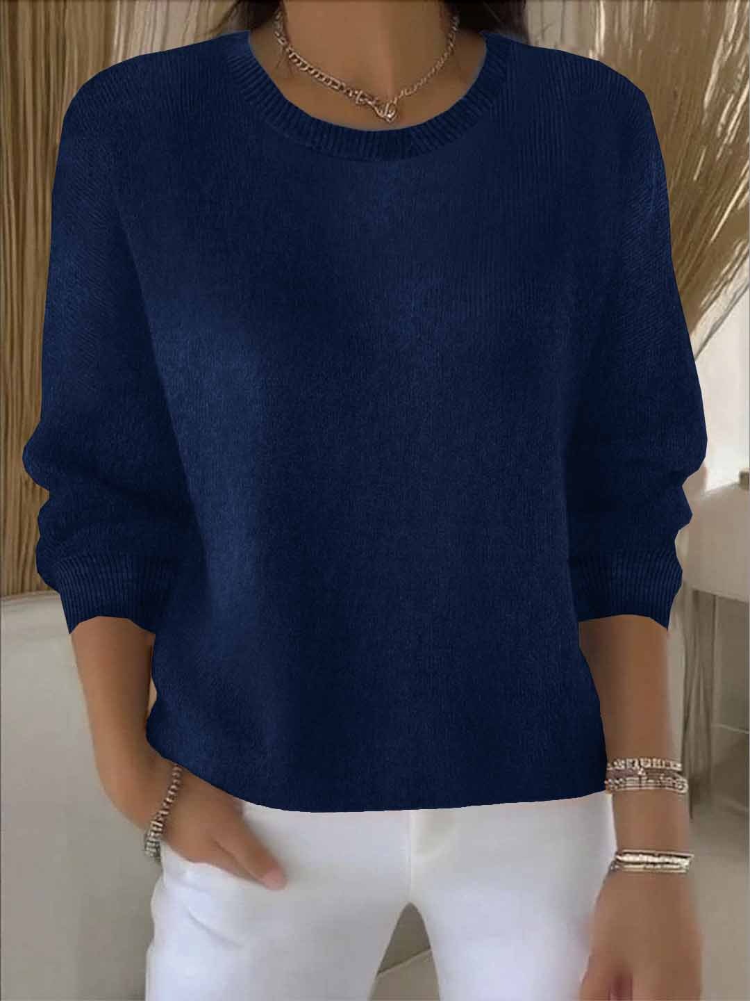 Damen Strickpullover | Rundhals mit lockerer Schnittform