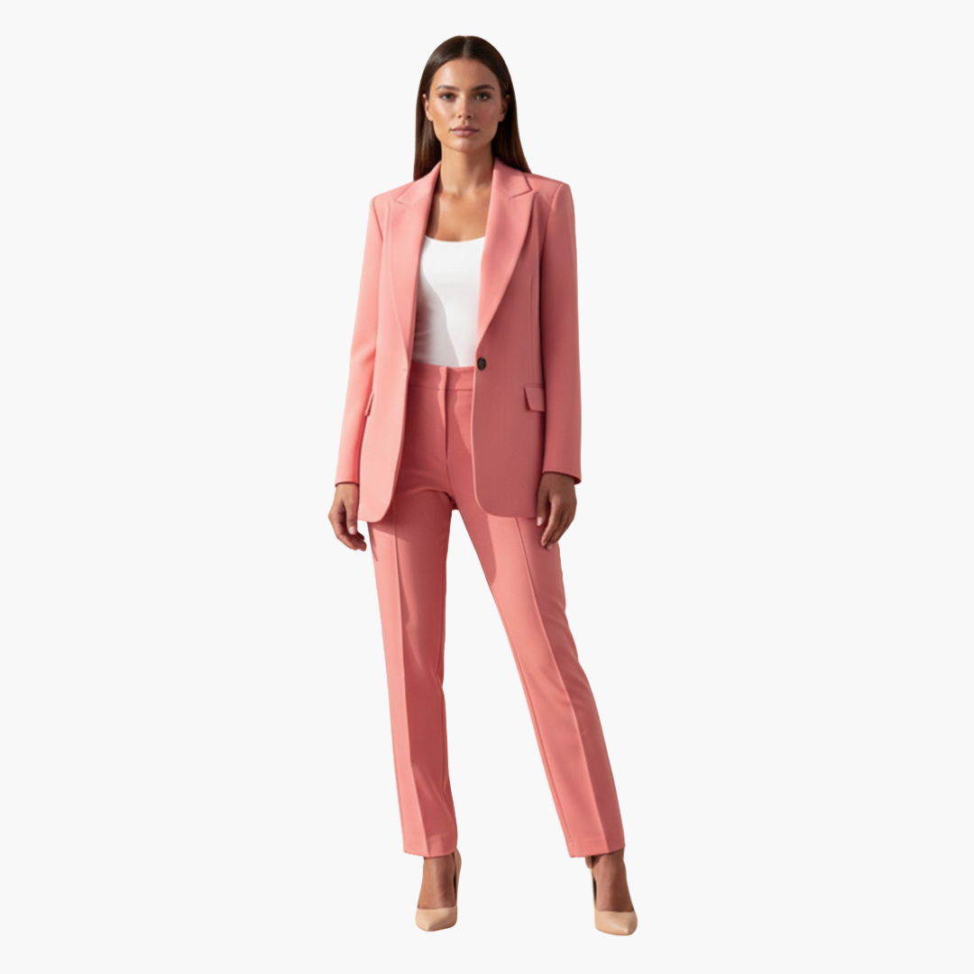 Zweiteiler Damen | Blazer mit Reverskragen und passender Hose