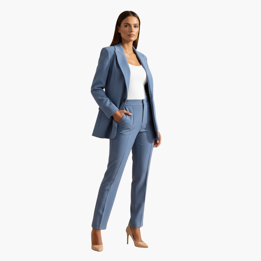 Zweiteiler Damen | Blazer mit Reverskragen und passender Hose