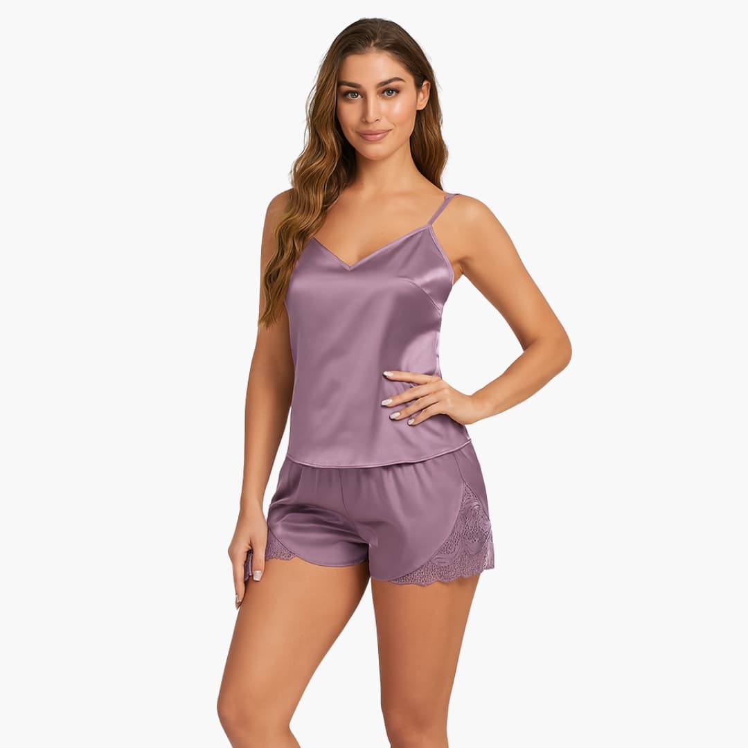 Nachtwäsche Set Damen | Trägertop mit kurzer Hose zweiteilig