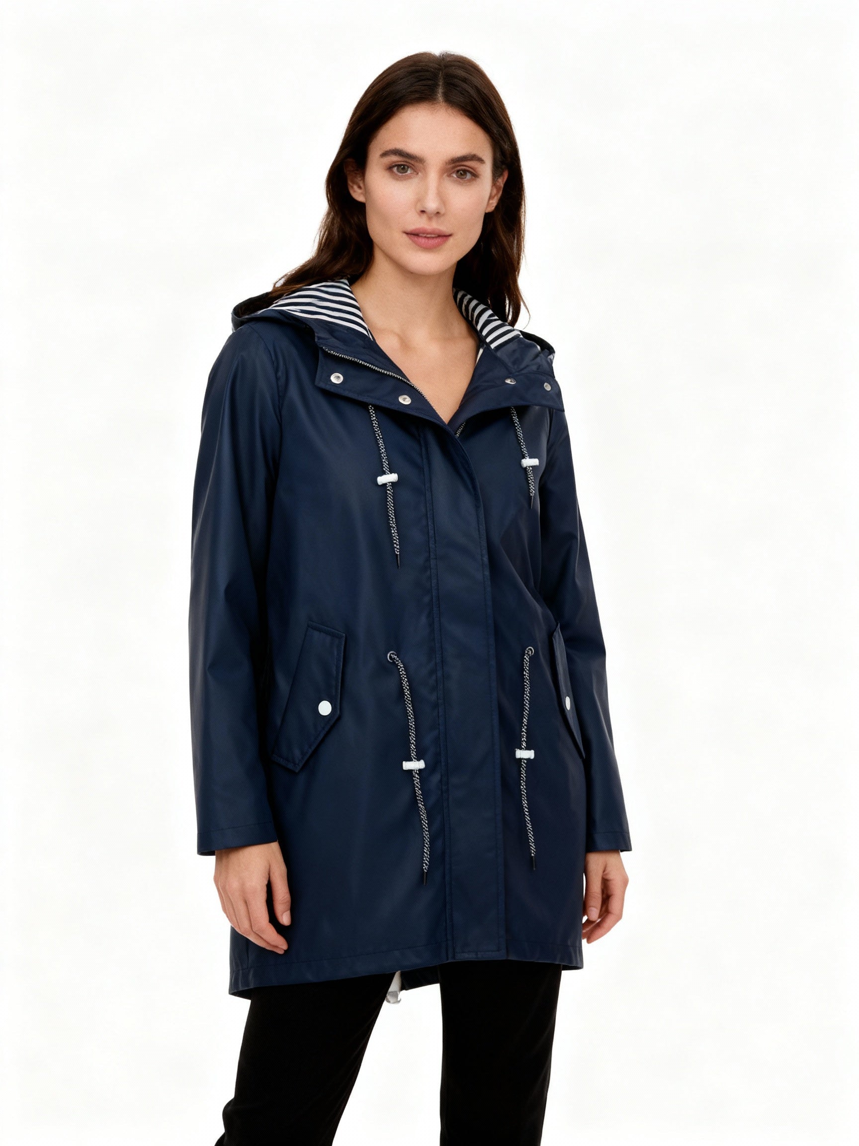 Jacke Damen | Kapuze mit Kordelzug und Druckknopftaschen