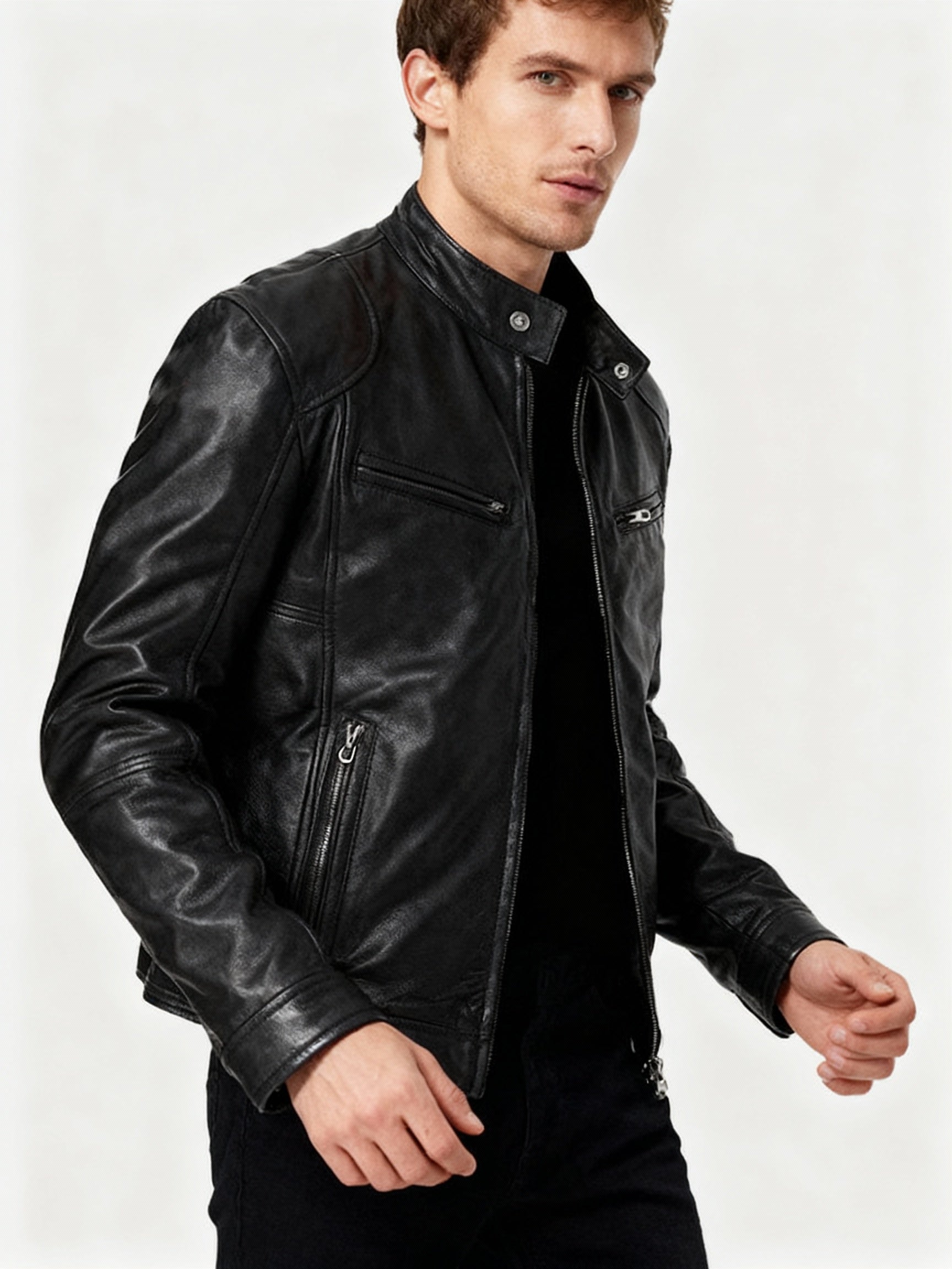 Jacke Herren | Stehkragen mit Reißverschlusstaschen