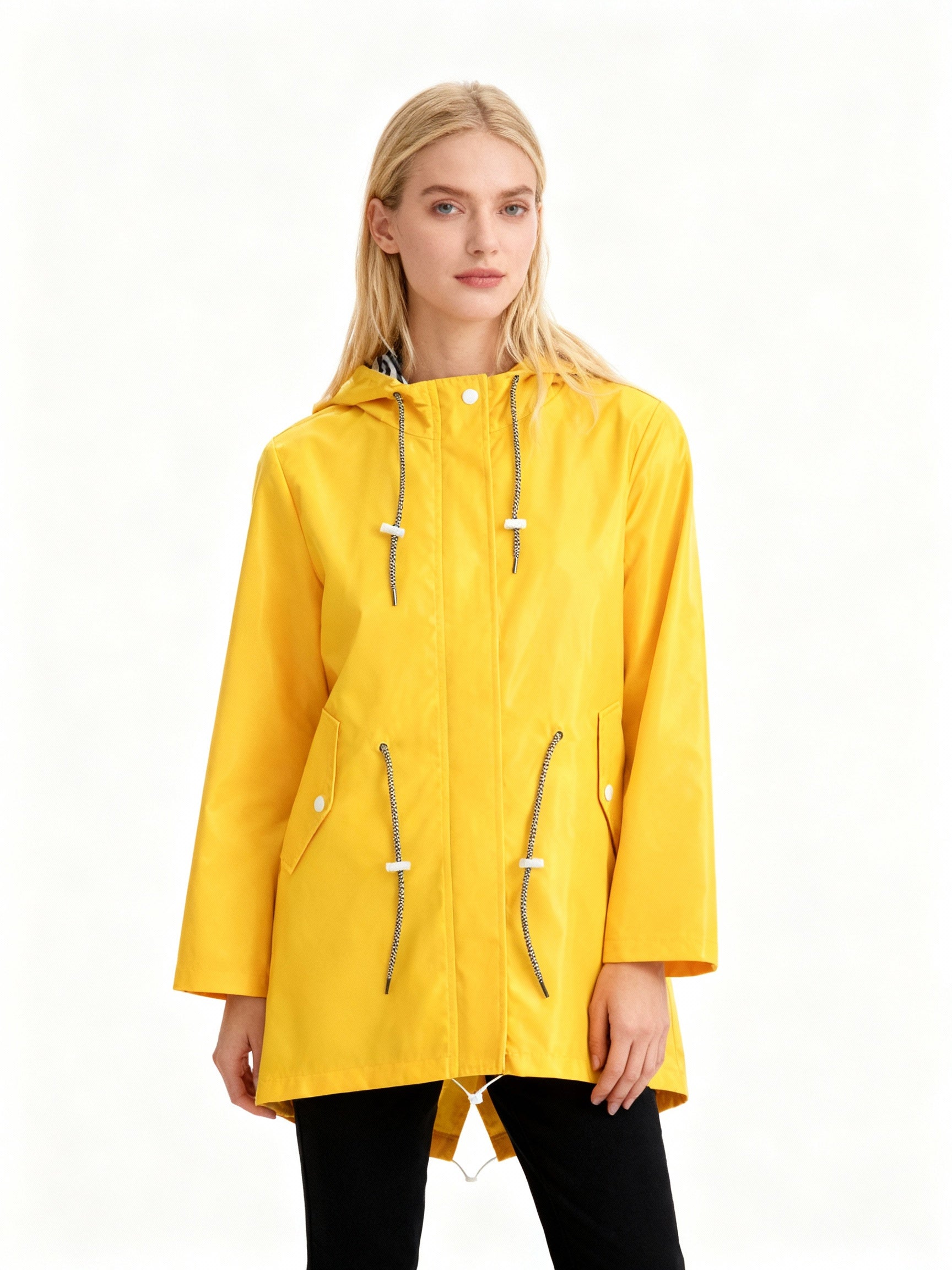 Jacke Damen | Kapuze mit Kordelzug und Druckknopftaschen