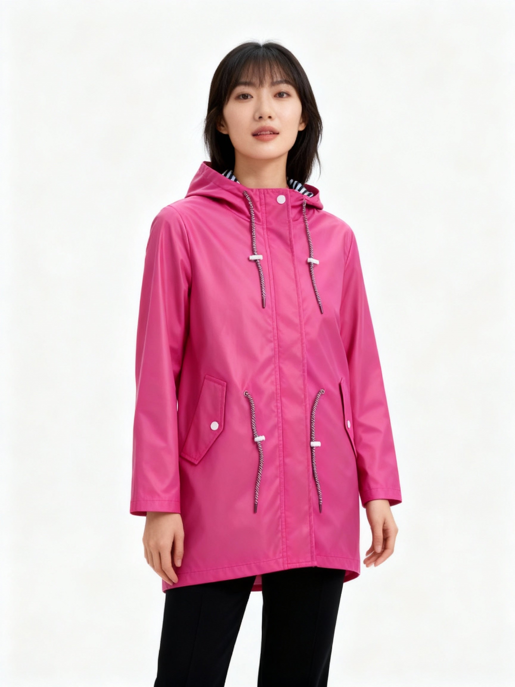 Jacke Damen | Kapuze mit Kordelzug und Druckknopftaschen