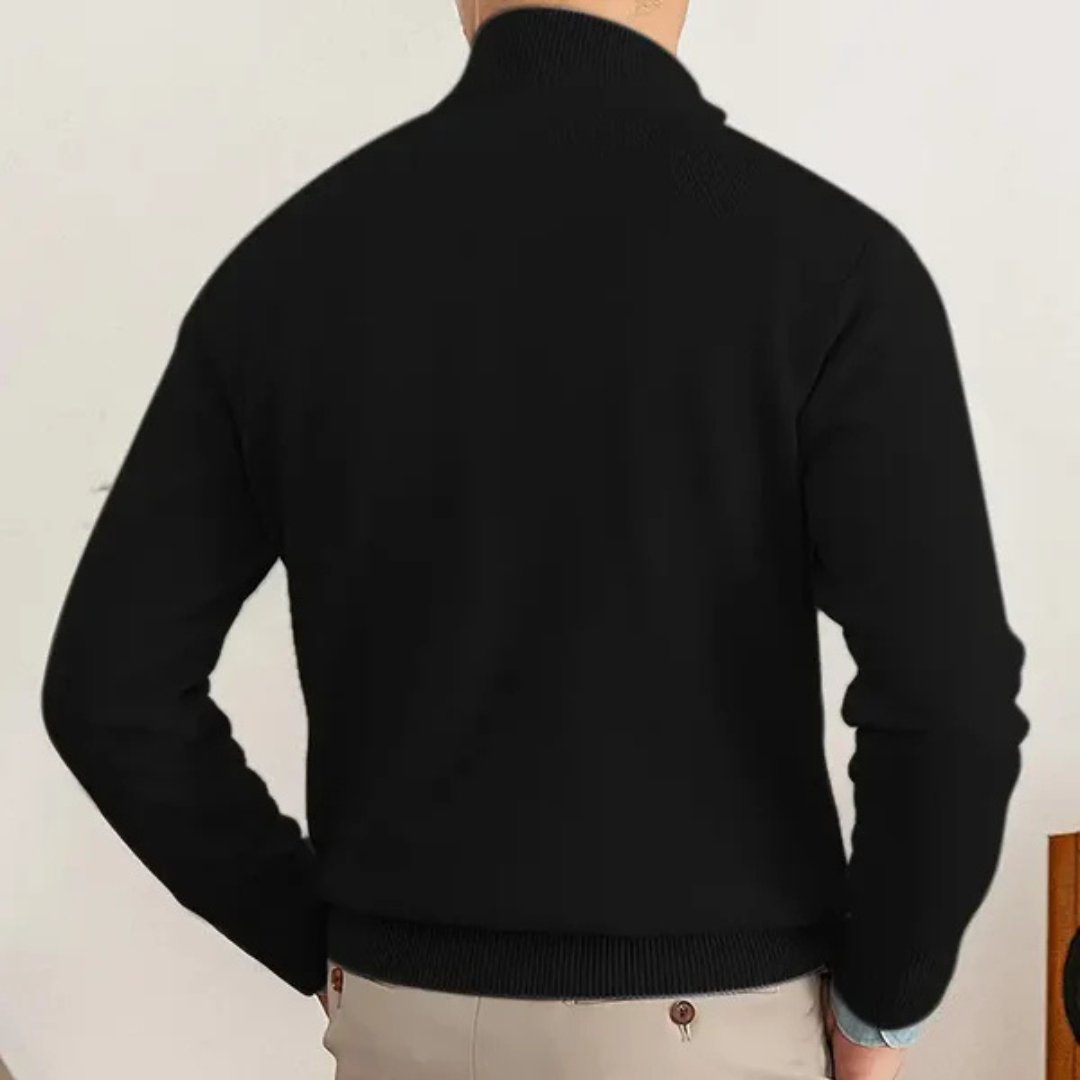 Herren Pullover | hoher Kragen mit halbem Reißverschluss