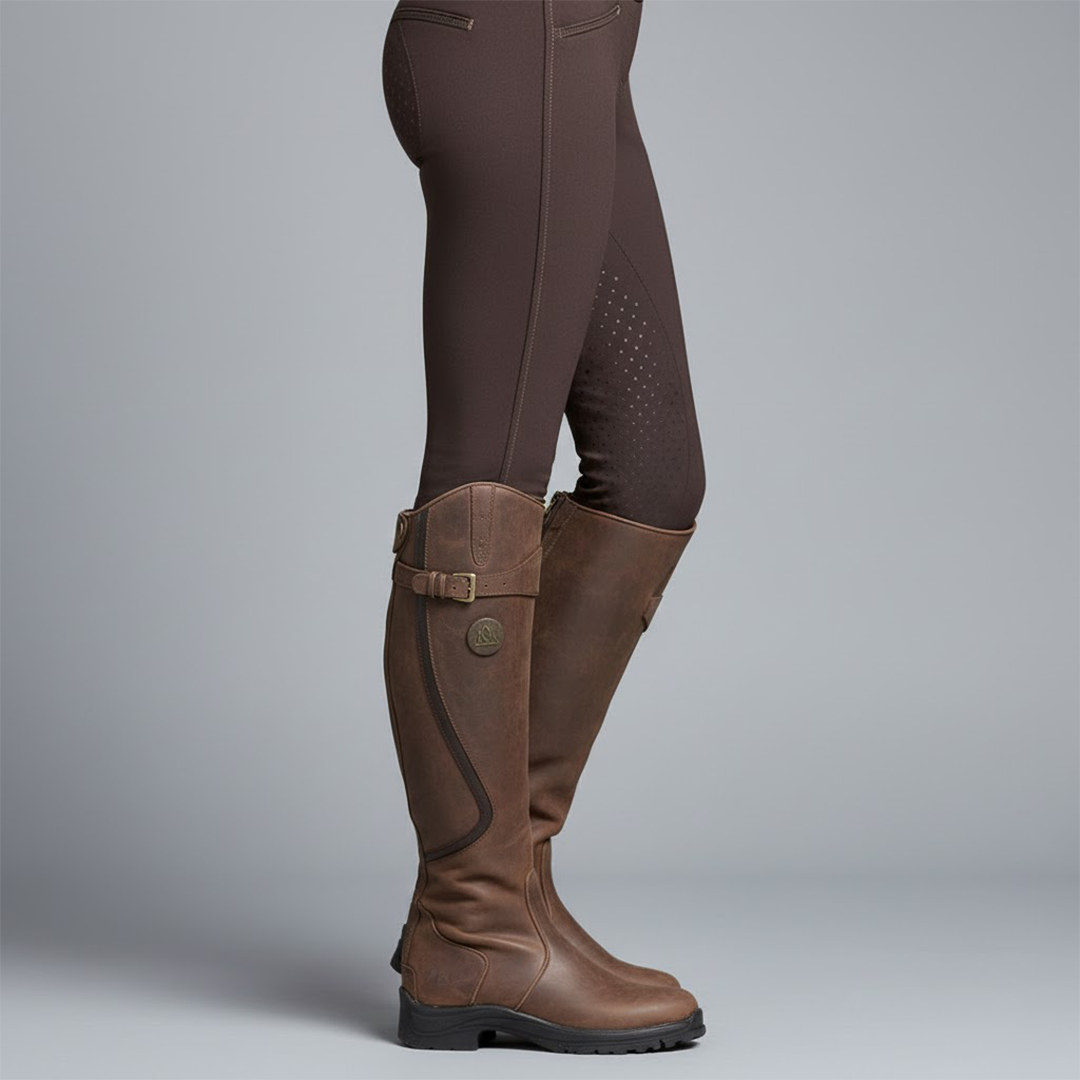Damen Stiefel | Kniehoher Schaft mit seitlichem Verschlussdetail
