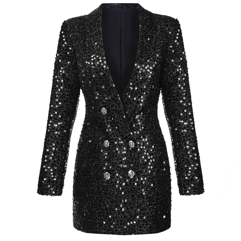 Damen Blazerkleid | V-Ausschnitt mit gerader Form