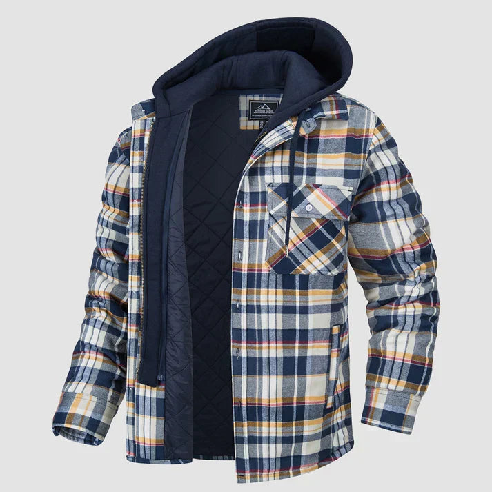 Herren Jacke | Kapuze mit Knopfleiste und Brusttasche