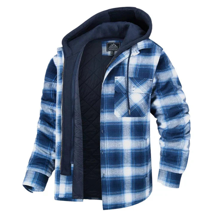 Herren Jacke | Kapuze mit Knopfleiste und Brusttasche