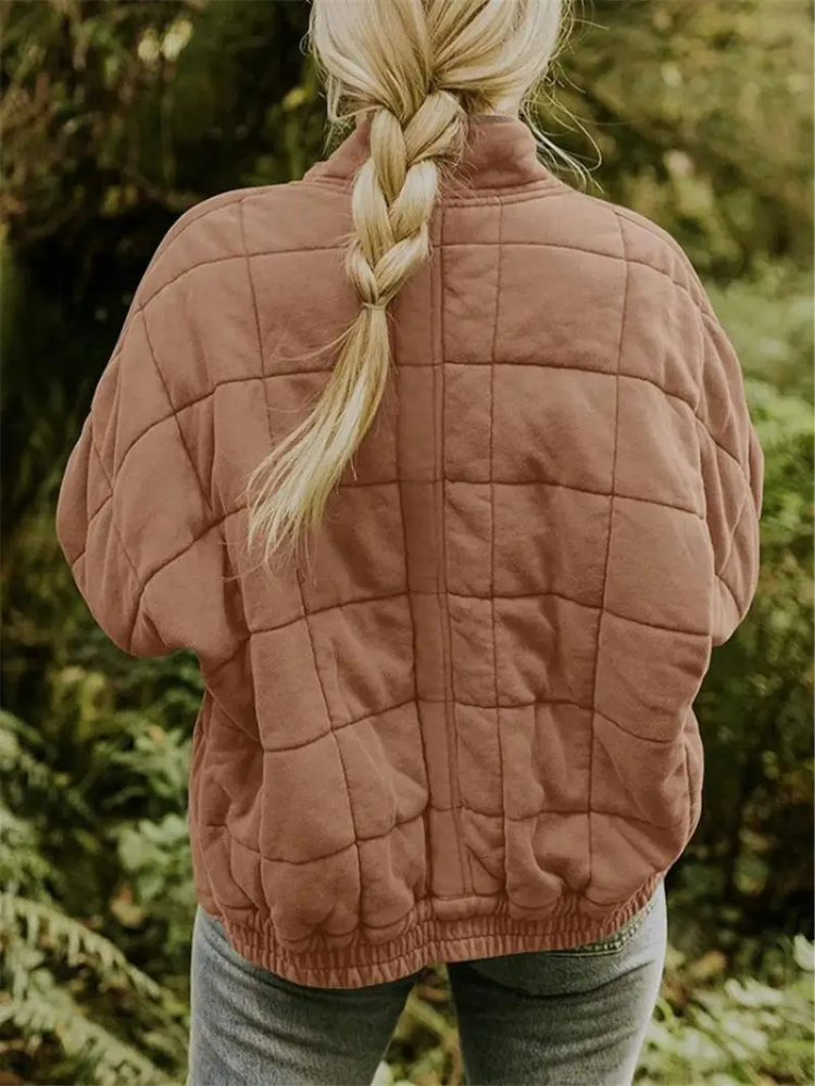 Damen Jacke | Quadratisches Steppmuster mit Reißverschluss