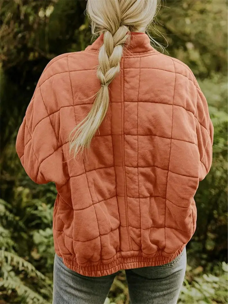Damen Jacke | Quadratisches Steppmuster mit Reißverschluss