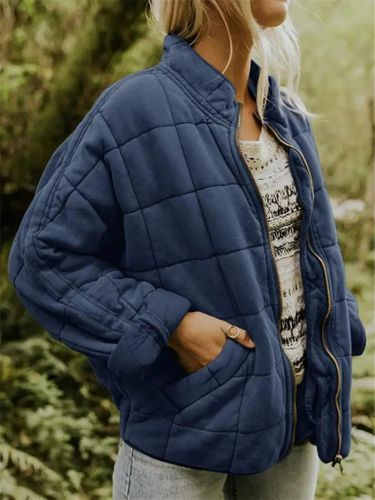 Damen Jacke | Quadratisches Steppmuster mit Reißverschluss